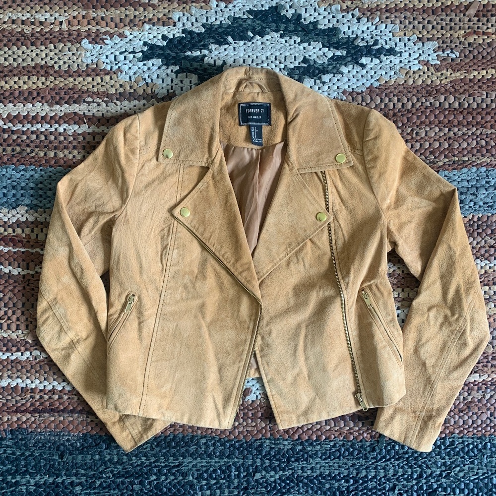 Suede moto jacket